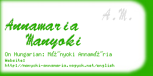 annamaria manyoki business card